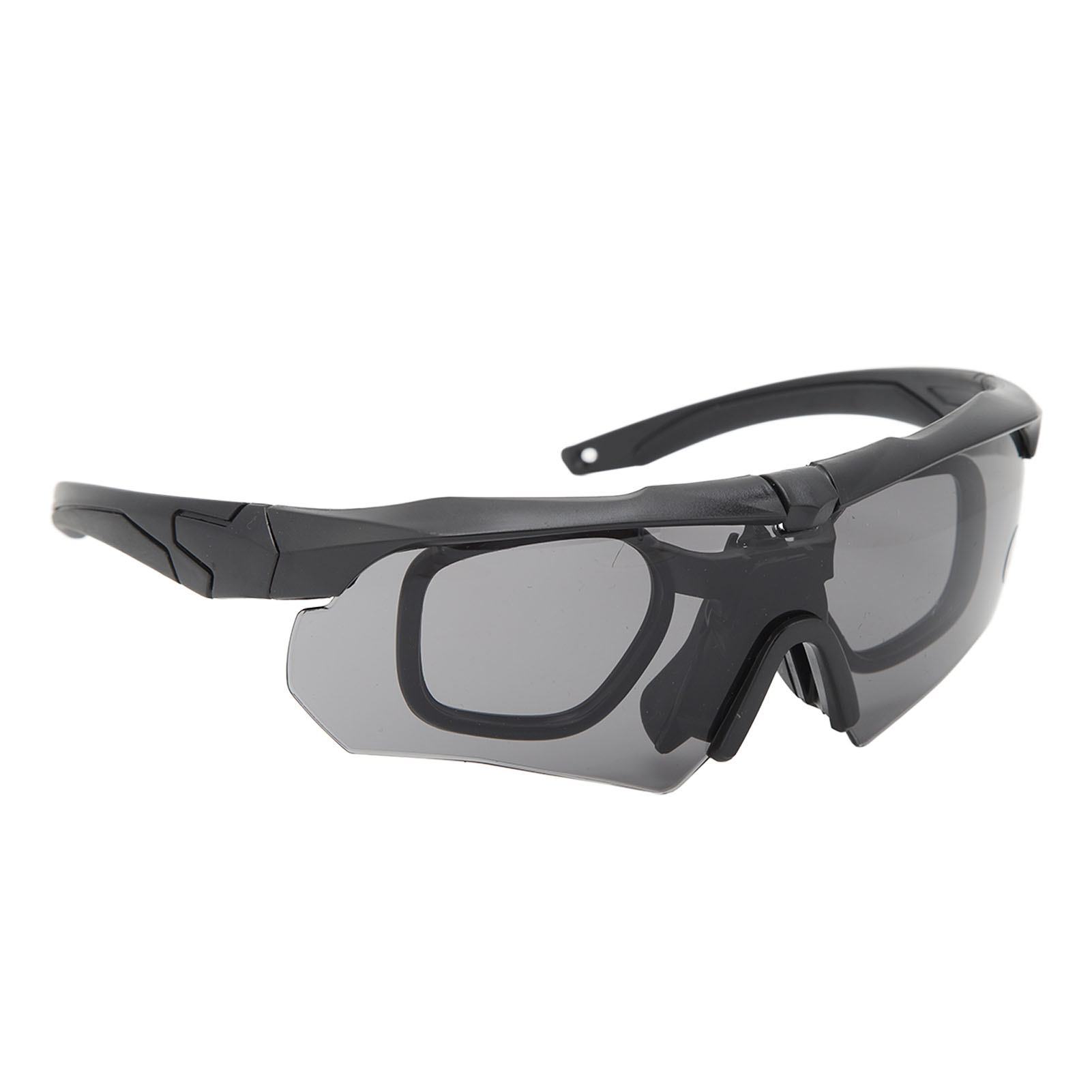 Schießbrille, Uv-schutz, Militärstil, Wind- Und Staubdicht, Halbrahmen, Für Damen Und Herren, Schwarz.