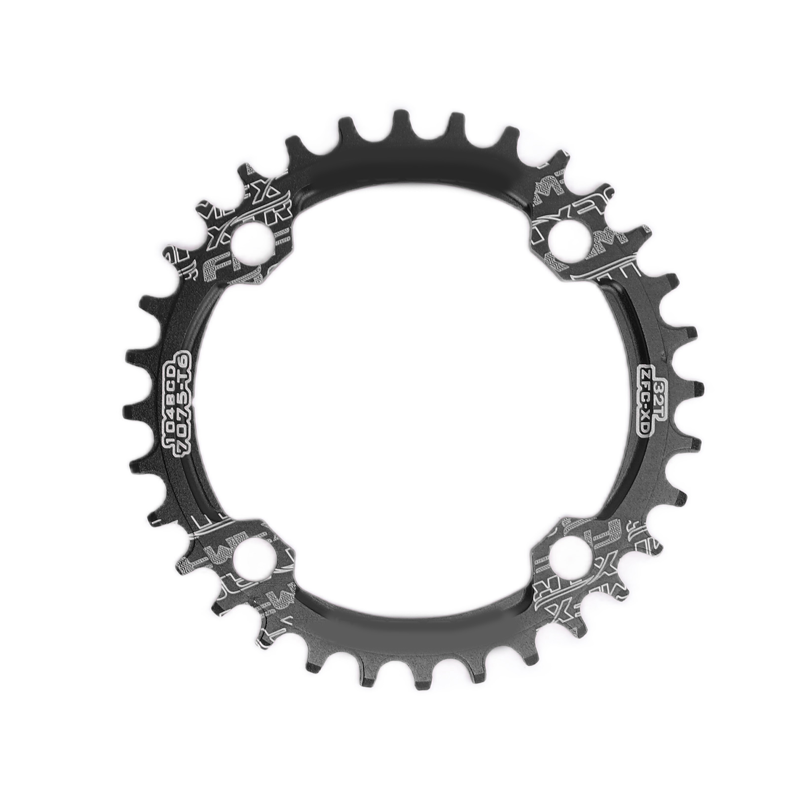 Fmfxtr Kettenblatt Für Fahrräder, Schmal/breit, 104 Mm Lochkreisdurchmesser, 32 Zähne, Rund, Schwarz.