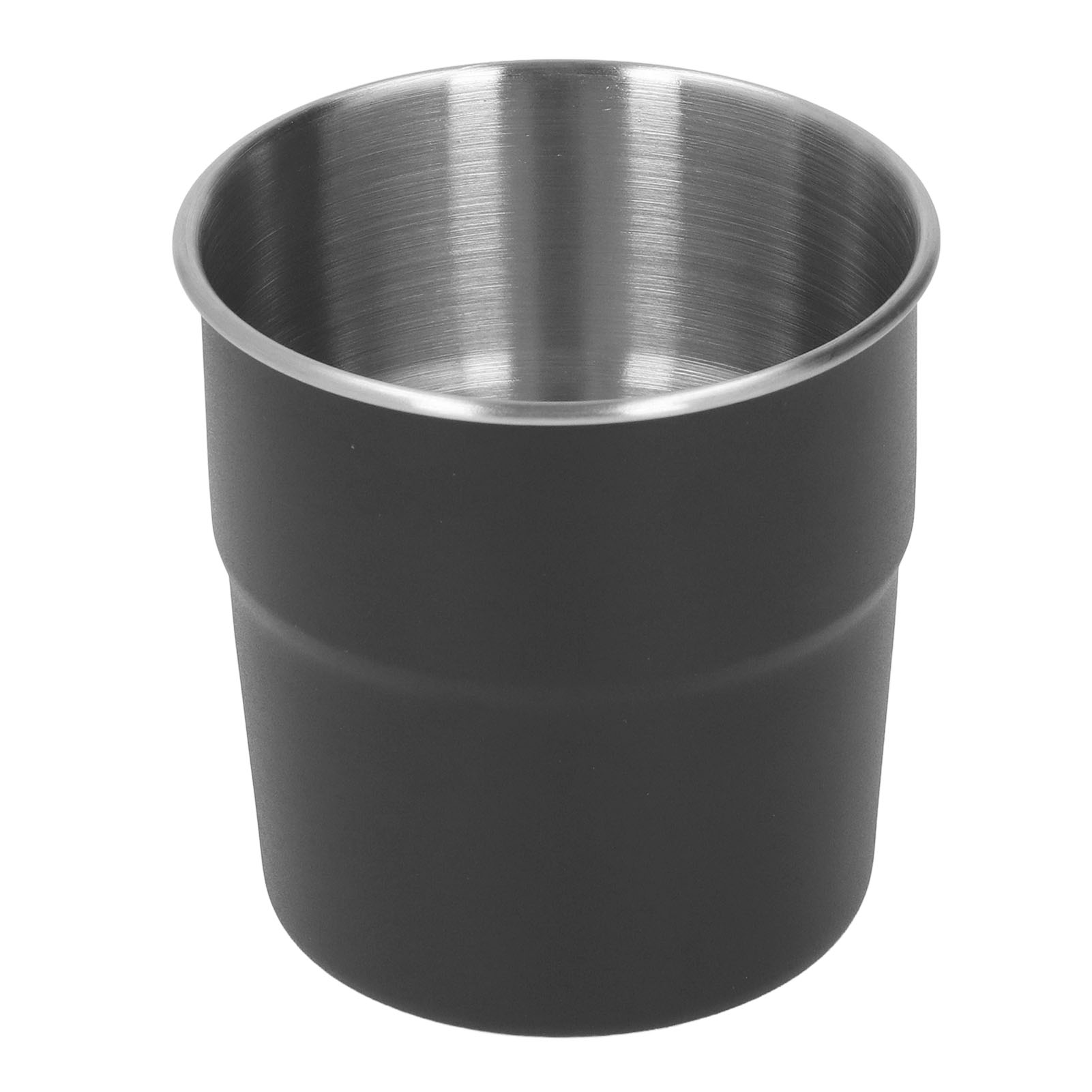 320 Ml Doppelwandiger Edelstahl-isolierbecher, Kleiner Metall-kaffeebecher Für Zuhause Und Camping, Schwarz