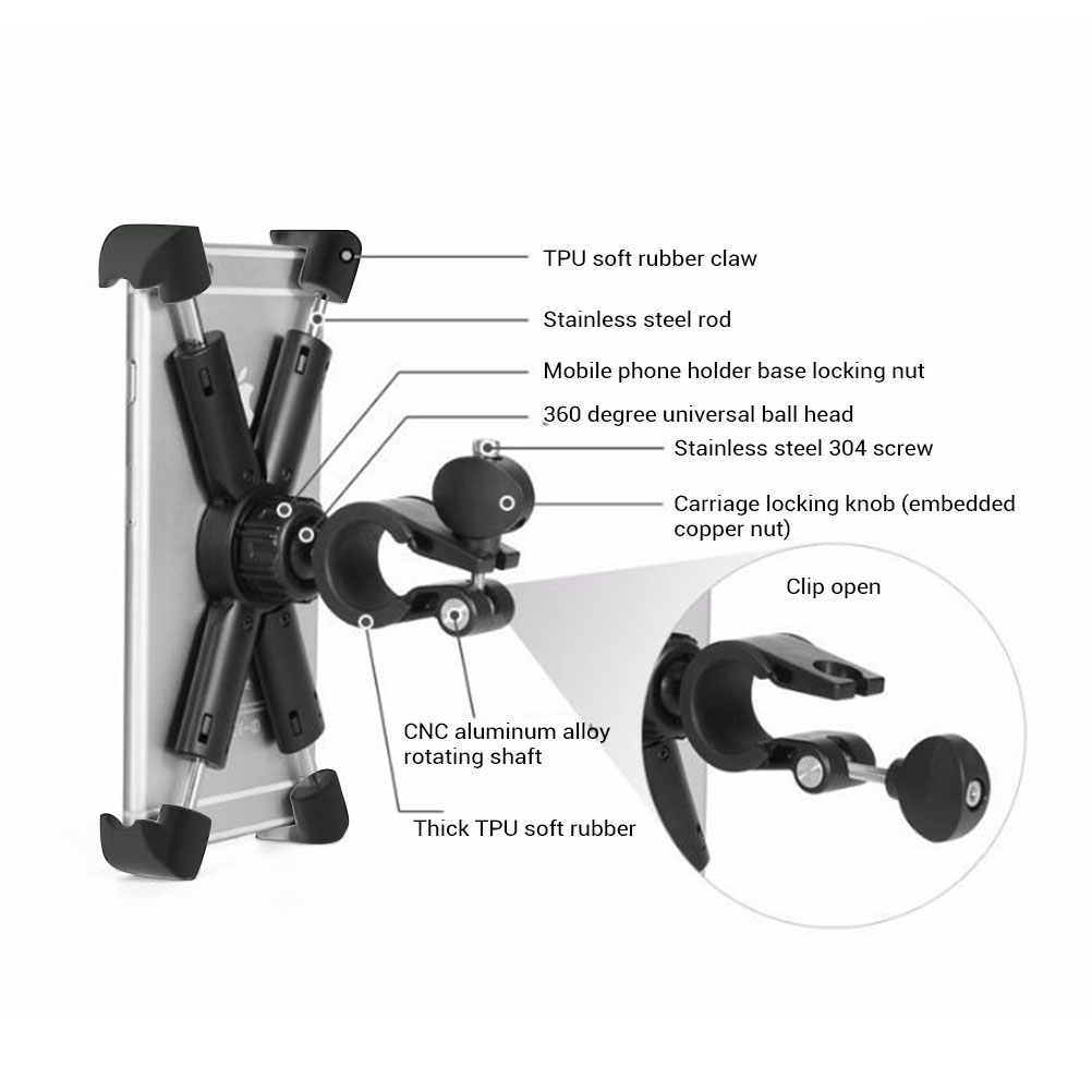 Anti-fall-handyhalterung, 360° Drehbar, Handyhalterung Für Motorrad/fahrrad