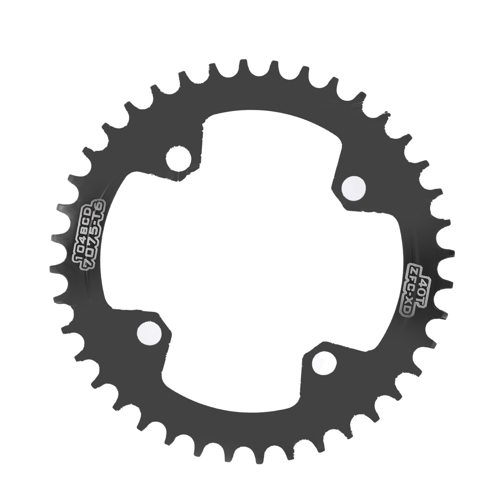 Fmfxtr Einzelkettenblatt Für Fahrräder, 104 Mm Lochkreisdurchmesser, 40 Zähne, Rund, Schmal/breit, Schwarz.