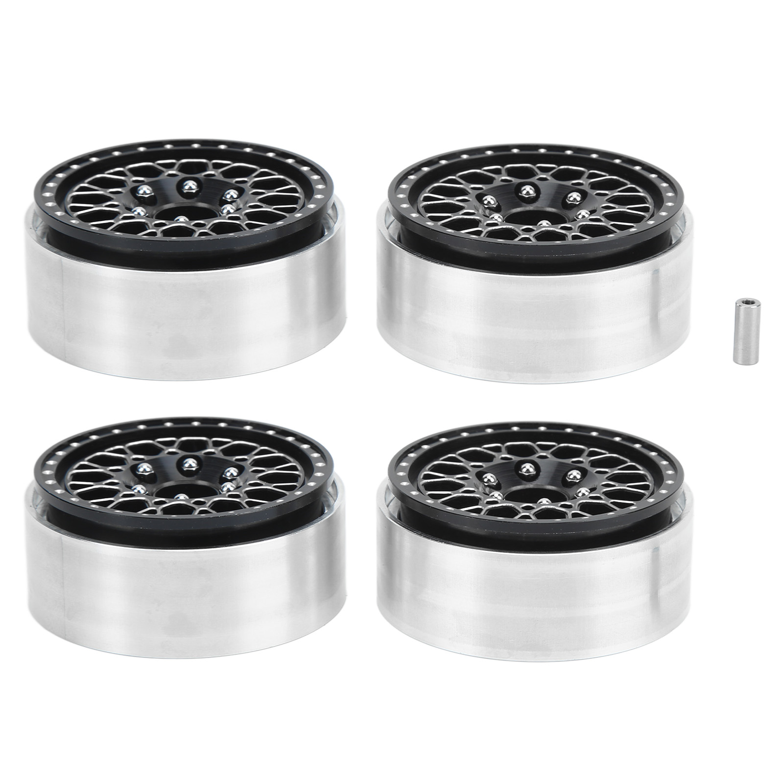 Aluminiumfelgen Für Rc-offroad-auto Axial Scx10 90046 1/10, 1,9 Zoll, Schwarz Und Silber.