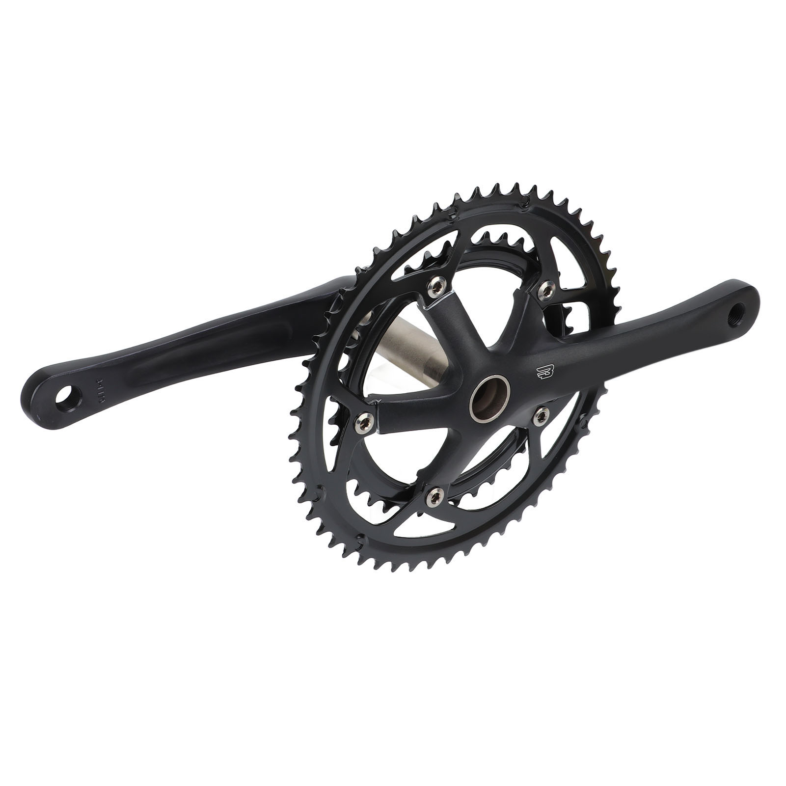 Bolany Kurbelgarnitur Aus Schwarzer Aluminiumlegierung, 130 Mm Lochkreis, 8/9-fach, Cnc-gefräst, Hohle Kurbelarme Für Fahrräder