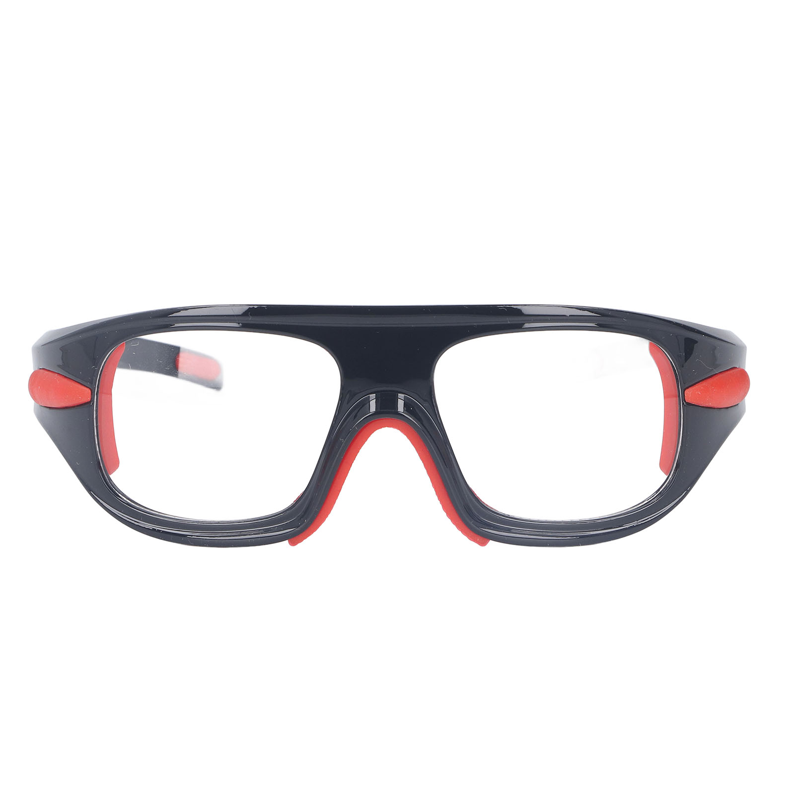 Schwarze Polycarbonat-basketballbrille Mit Kollisionsschutz, Leichtes Gestell Für Kurzsichtige, Inklusive Etui Und Handschlaufe, Ideal Für Fußball.