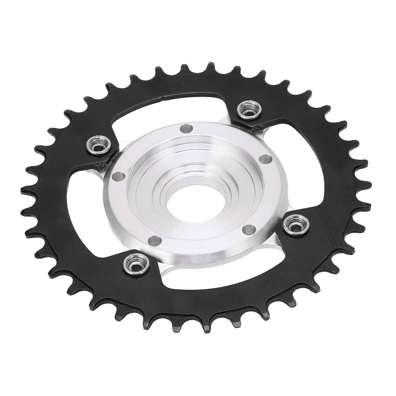 38-zahn-kettenblatt Mit 104 Mm Lochkreis Und Adapter Für Elektrofahrräder, Umbausatz Aus Aluminiumlegierung Für Tongsheng-mittelmotor, Schwarz.