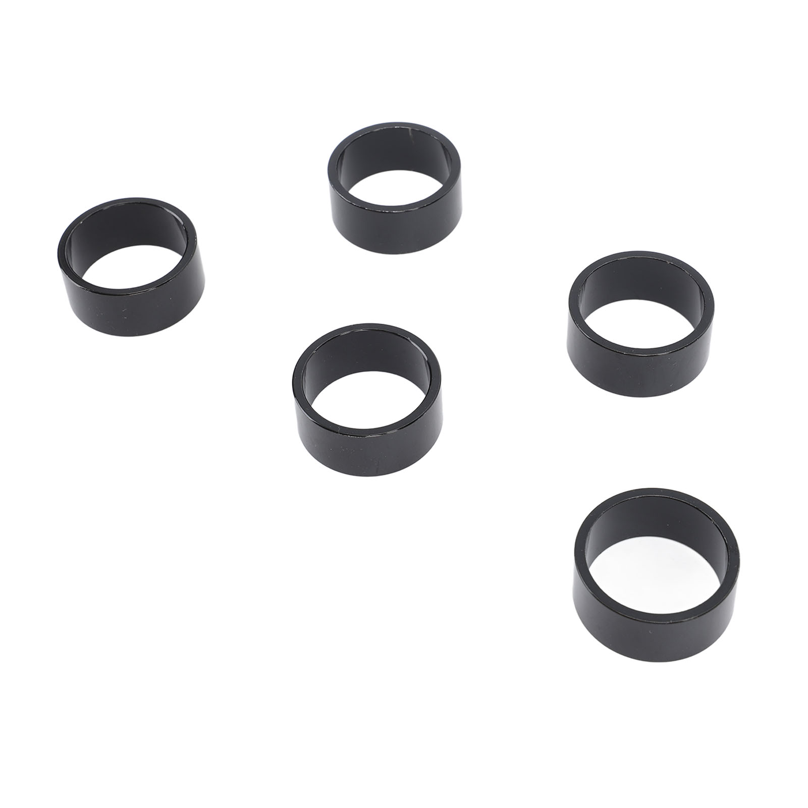 Fahrradlenker-spacer (15er-packung) Aus Gewindeloser Aluminiumlegierung, Kompatibel Mit Gabeln Mit 28,6 Mm Und 15 Mm Durchmesser (schwarz).