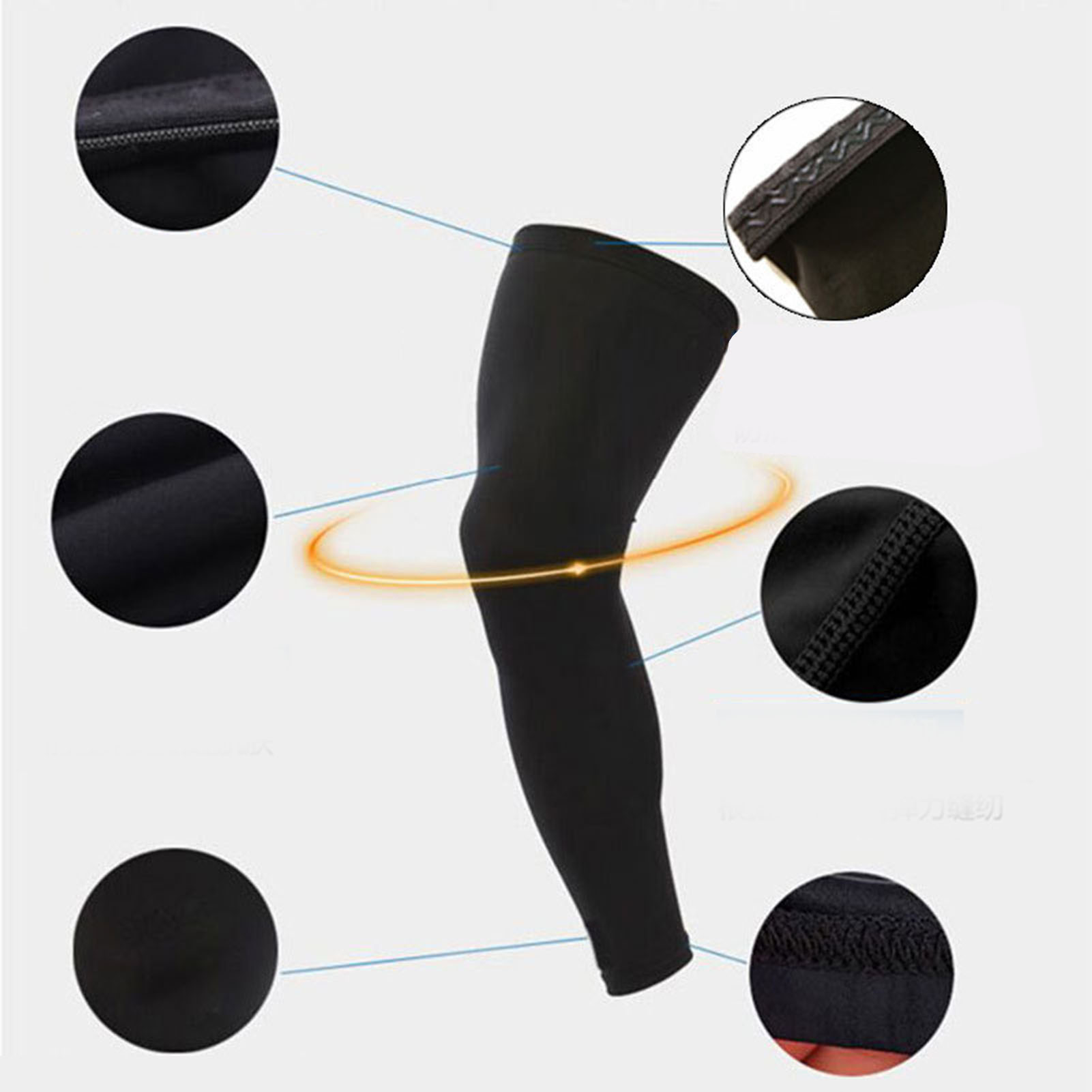 Doppelte Kniebandage, Die Schutz Und Unterstützung Bietet, Atmungsaktiv Ist Und Sonnenschutz Bietet. Geeignet Für Outdoor-aktivitäten Wie Basketball, Radfahren Und Laufen. Größe L.
