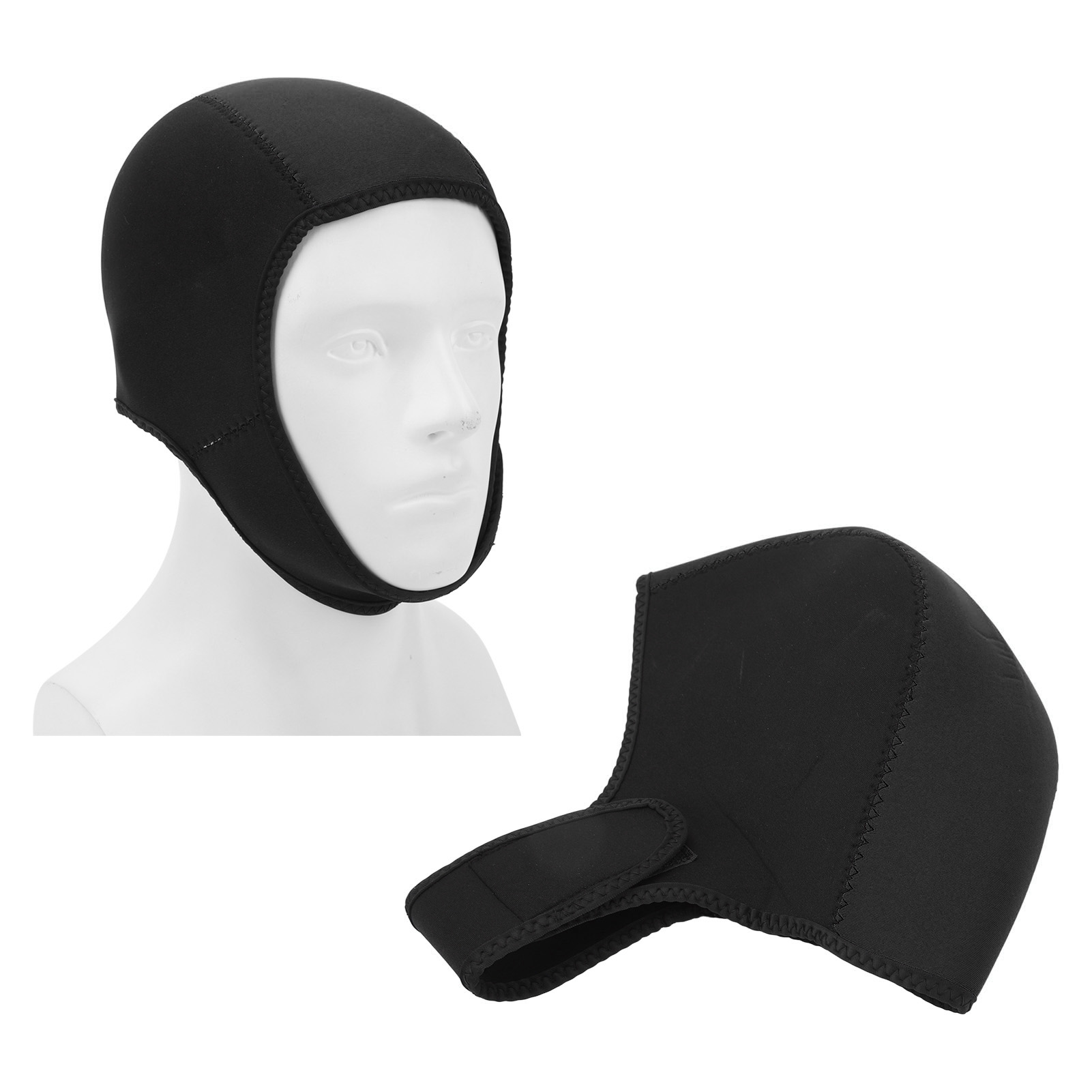 Thermische Sturmhaube Für Neoprenanzüge, Uv-sonnenschutz, Schnelltrocknend, Für Damen Und Herren, Schwarz.