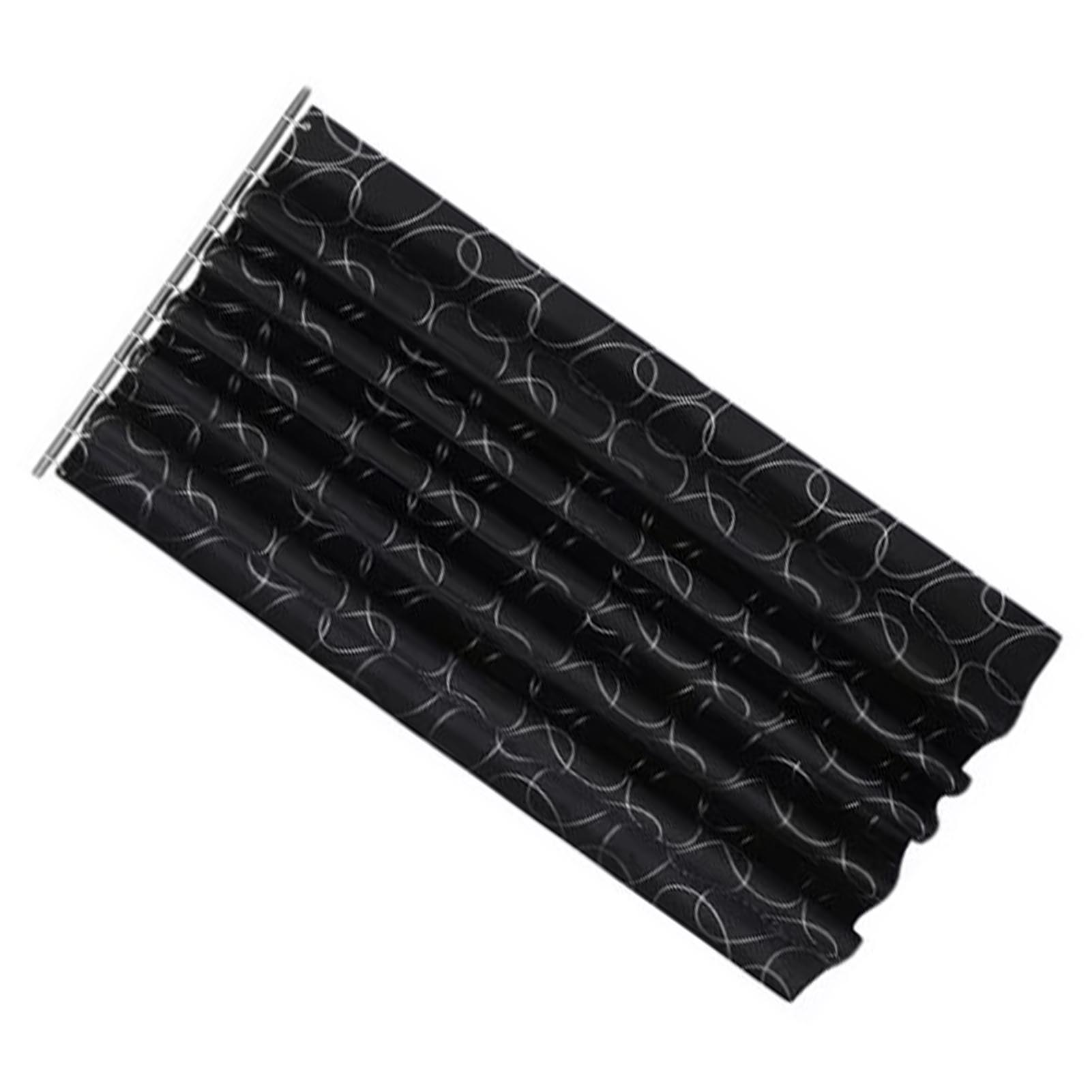 Dicker, Schwarz-silberner Duschvorhang Mit Kreisförmigem Muster, Aus Wasserdichtem Polyester, 180 X 180 Cm