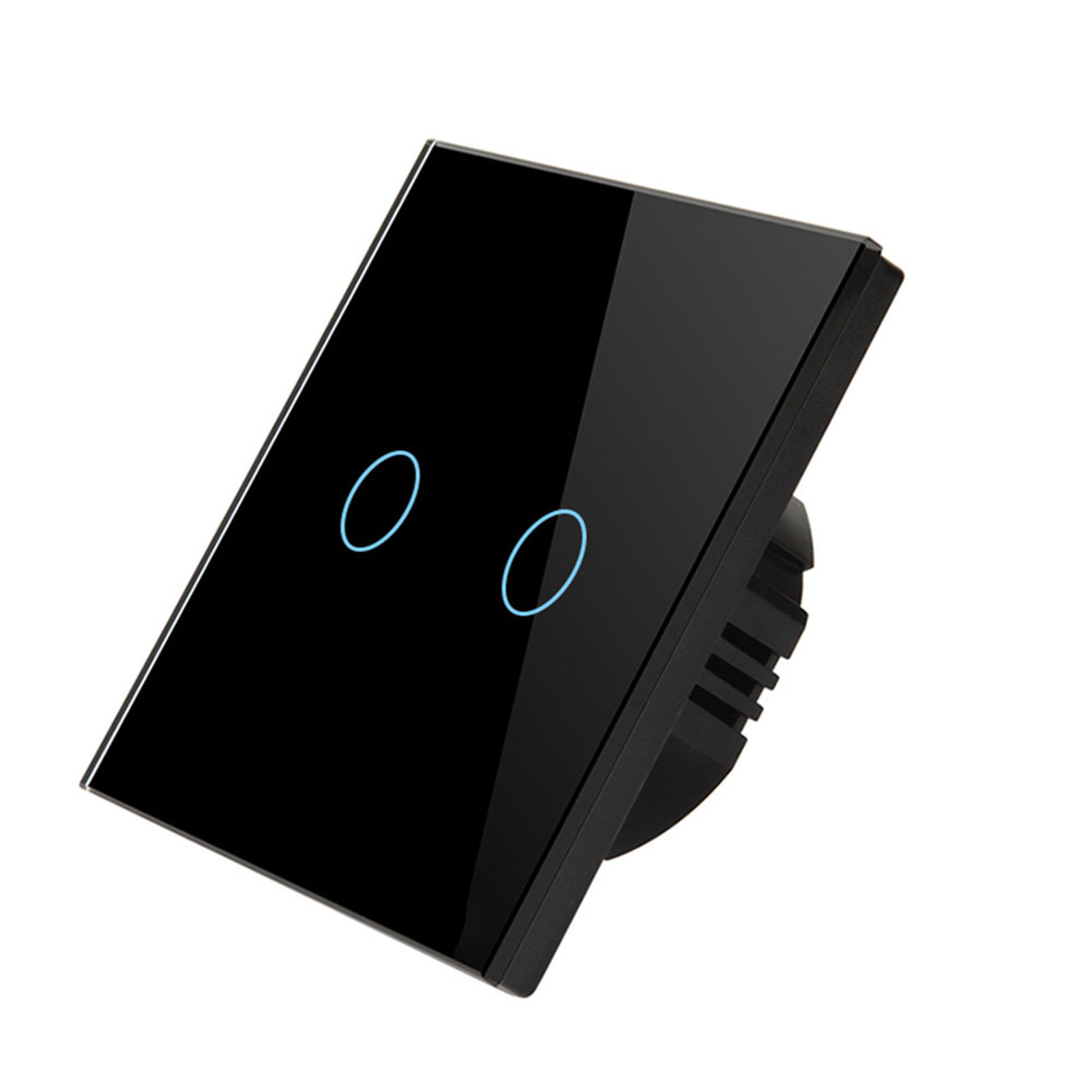 Ac90–240v Ac90–240v Smart-schalter Mit Einem Knopf, Wlan-fähig, App-kompatibel, Touch-sprachsteuerung, Rf433-frequenz, Kompatibel Mit Google Home, Für Tuya, 2 Tasten, Schwarz