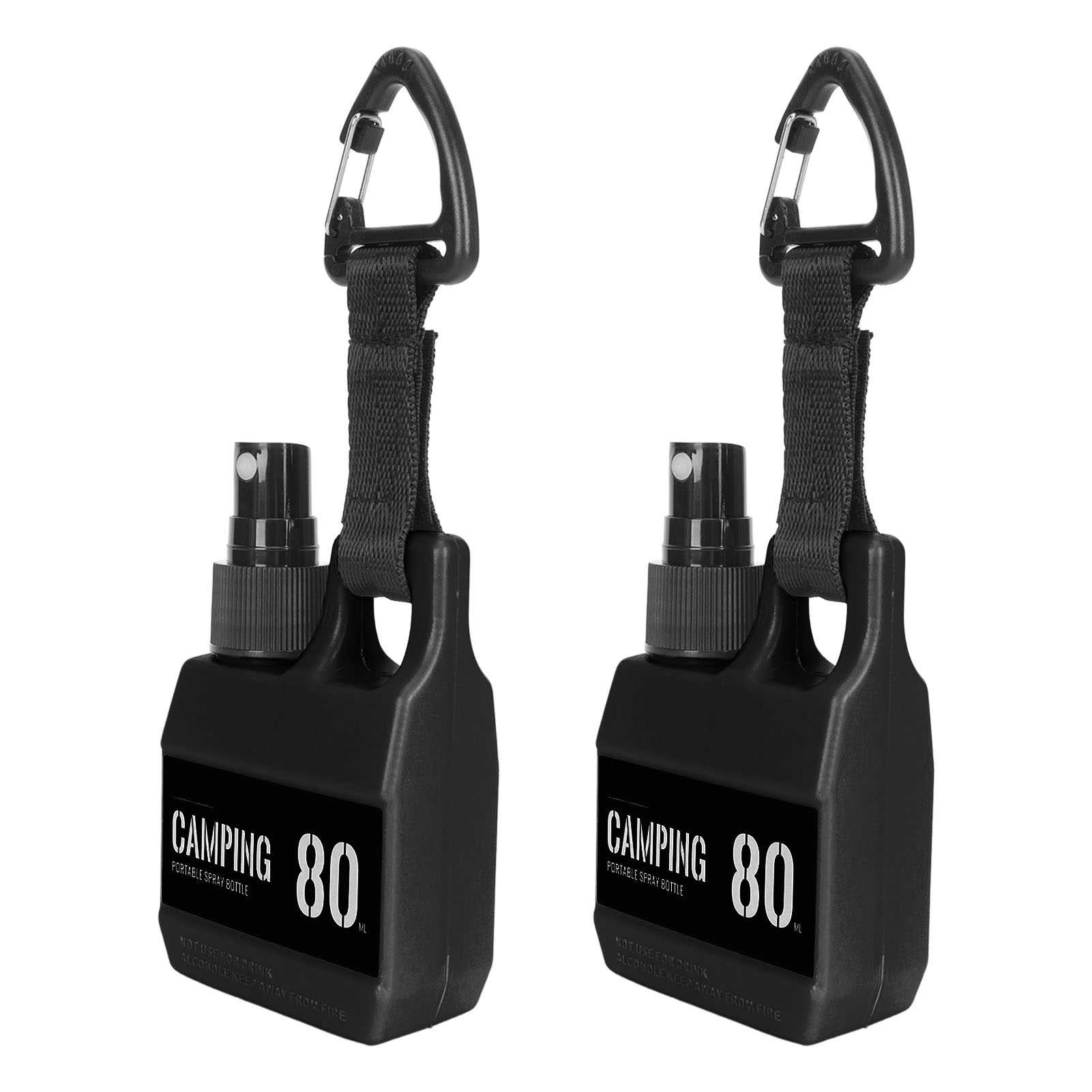 Packung Mit 80 Ml (2,7 Oz) Kleinen Sprühflaschen Zum Aufstecken, Feiner Nebel, Reisegröße, Mit Schlaufe, Schwarz