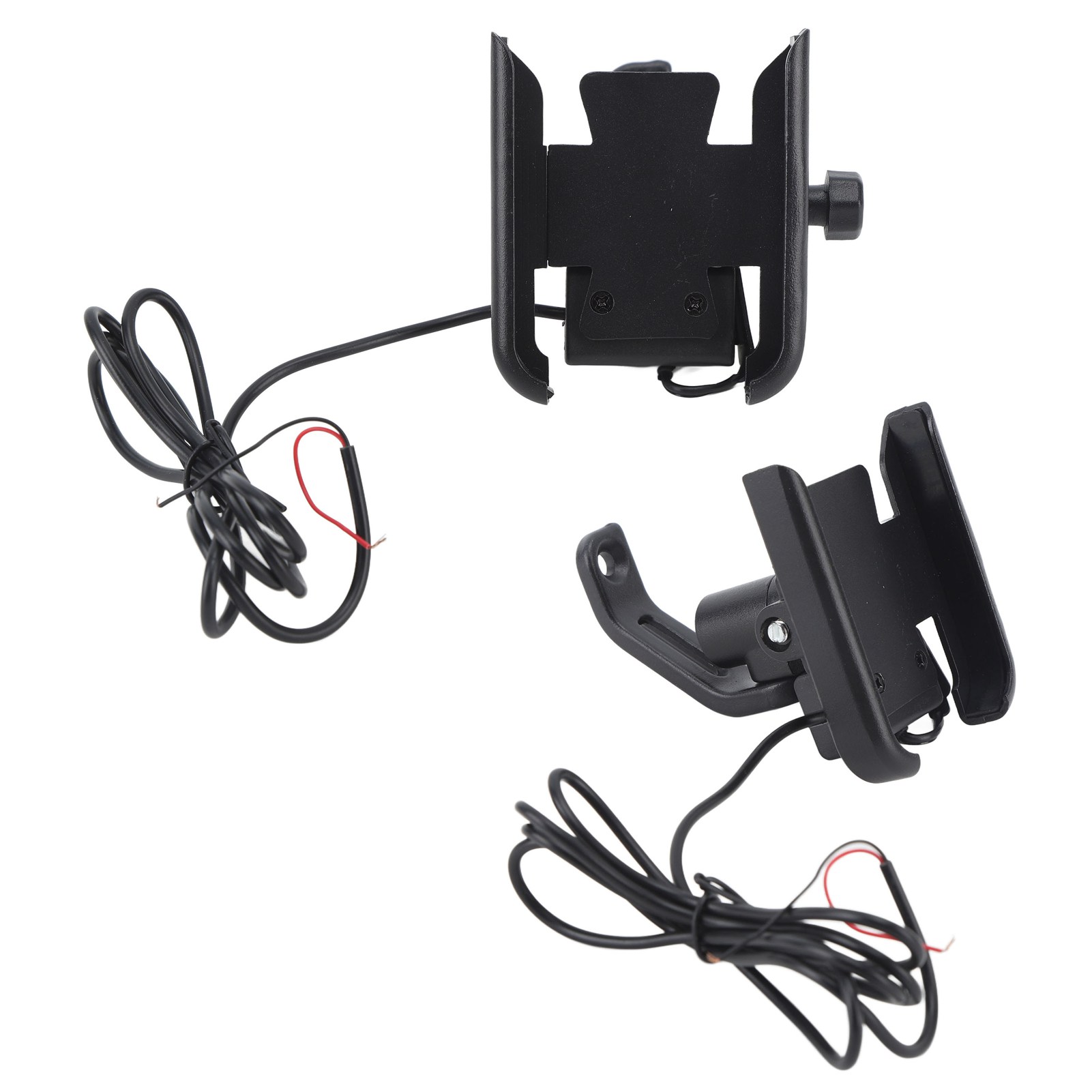 Schwarzer Wiederaufladbarer Handyhalter Für Motorrad, Roller, Quad Und Dreirad, 360° Drehbar, Kompatibel Mit Handys Von 4 Bis 6,5 Zoll (dc12v).