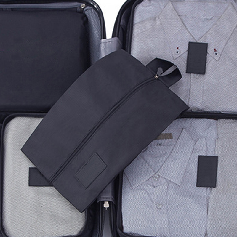 Set Mit 7 Wasserdichten Und Schmutzabweisenden Aufbewahrungswürfeln Aus Oxford-gewebe, Gepäckorganizer Für Reisen, Schwarz