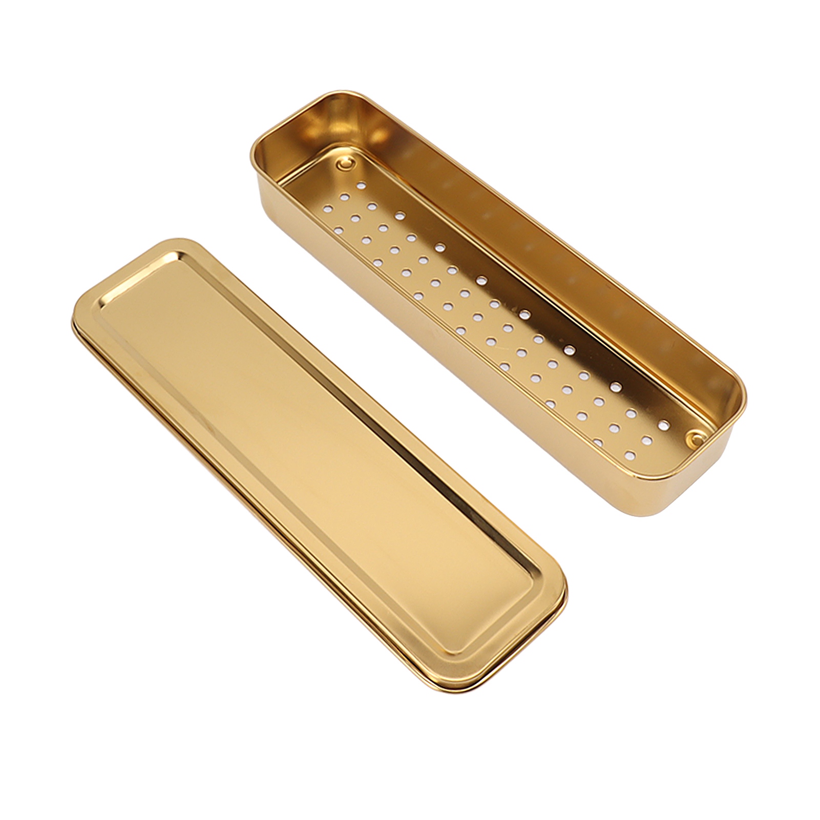 Besteckhalter Aus Edelstahl, Küchenschublade Für Essstäbchen, Löffel, Gabeln Und Deckel, Abtropfschale, Goldfarben