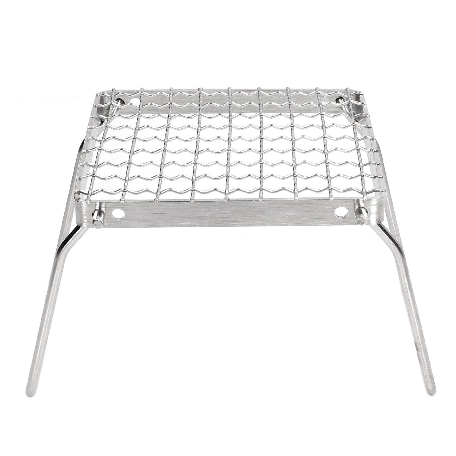 Tragbarer Silberner Campinggrill, Mini-klappgrill Aus Edelstahl Für Outdoor-camping