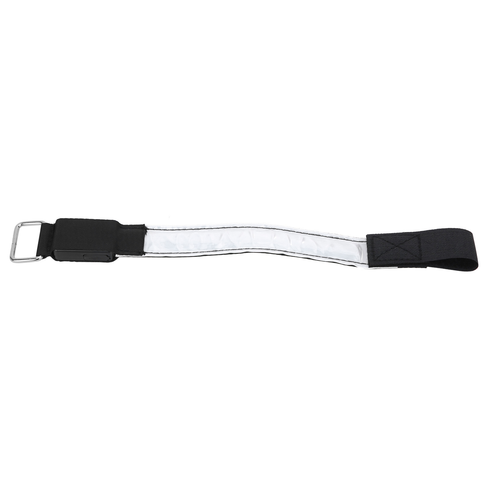 Outdoor-nachtlauf-armbandleuchte Mit Wiederaufladbarem Led-gitterlicht Und Reflektierendem Gitterband, Weiß
