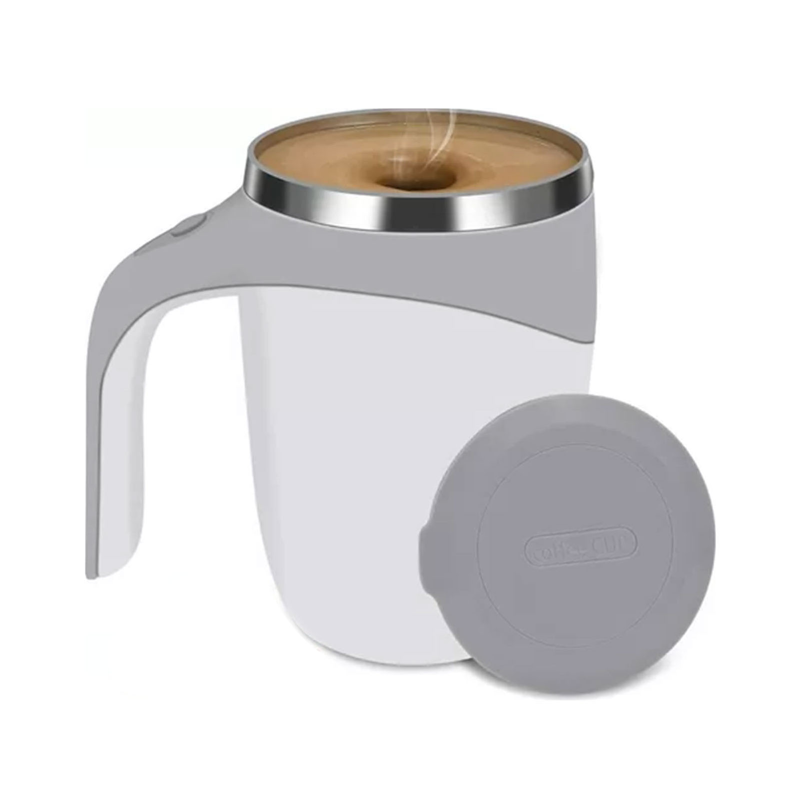 Selbstaufrollender Magnetbecher Aus Edelstahl 304 Mit Deckel, 380 Ml, Weiß, Ideal Für Zuhause, Büro Und Reisen. Perfekt Für Zuhause, Büro Und Unterwegs.