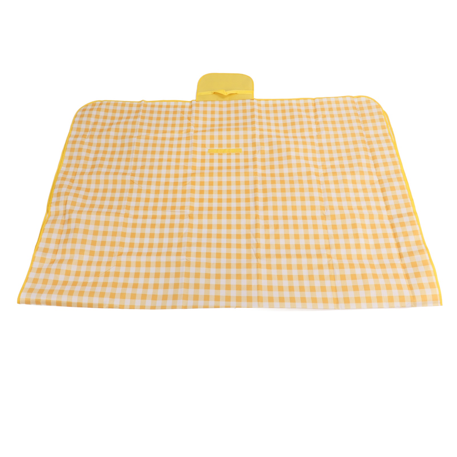 Picknickdecke Für Draußen, Aus Dickem Oxford-gewebe, Wasserdicht Und Faltbar, Ideal Für Camping, Reisen Und Open-air-konzerte. Gelb-weiß Kariert, 150 X 200 Cm.