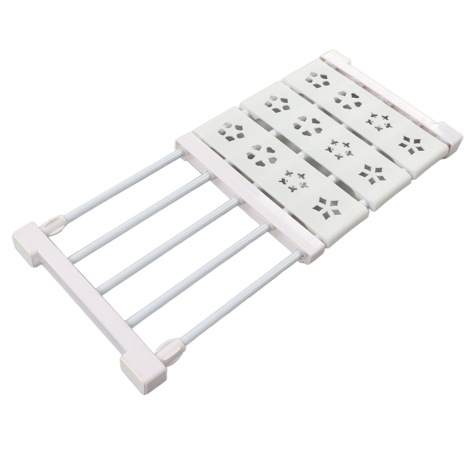 Ausziehbarer, Weißer Kleiderschrankboden, Kein Bohren Erforderlich, Teleskopierbarer Trennsteg, 24 Cm Breit, 38–55 Cm Lang