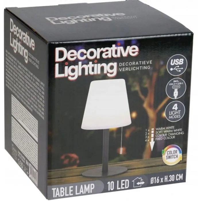 Lampe Home-styling Color Changing Lampe Kabellos Usb-c Wiederaufladbar 30 Cm