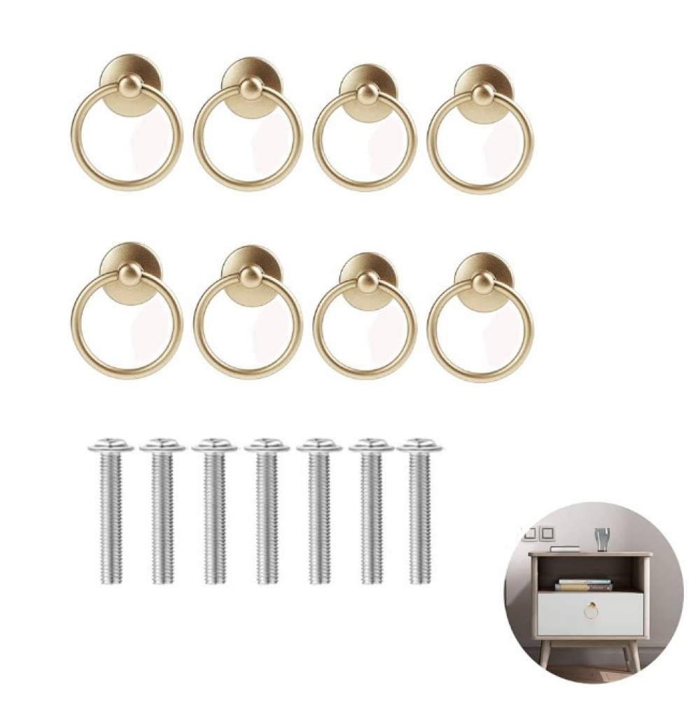 8 Antike Griffe Mit Retro-ringen, Schubladenringe Aus Messing, Für Türen, Kommoden Und Schubladen.