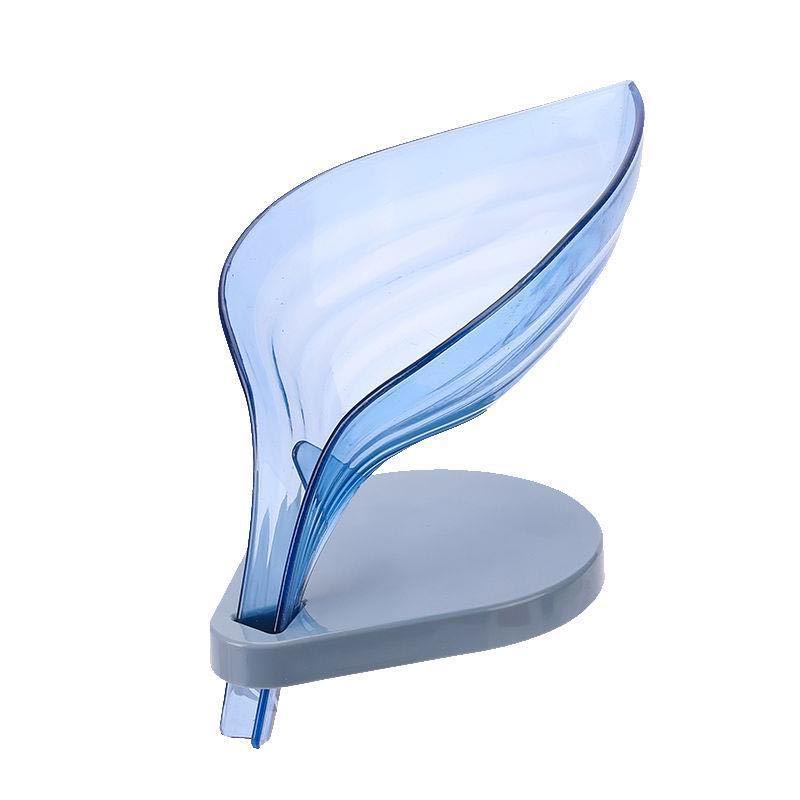 Seifenschale Aus Kunststoff Mit Saugnapf, Geeignet Für Bad Und Küche Zur Aufbewahrung Von Schwämmen Und Seife, Transparent Blau