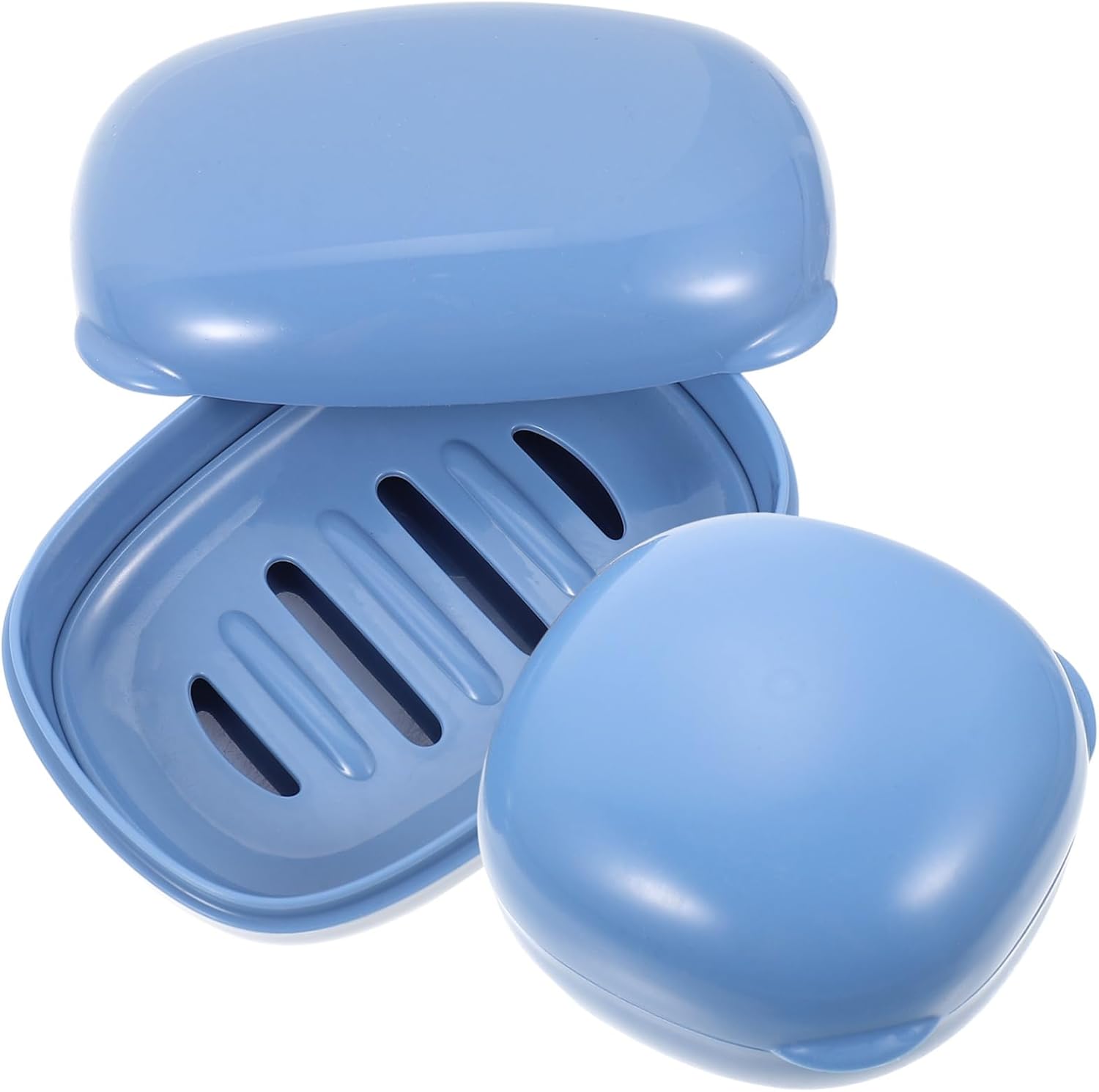 Set Mit 2 Bubble Bear Reiseseifenschalen Mit Deckel, Tragbarer Seifenhalter, Abtropfschale Für Dusche Und Badezimmerzubehör