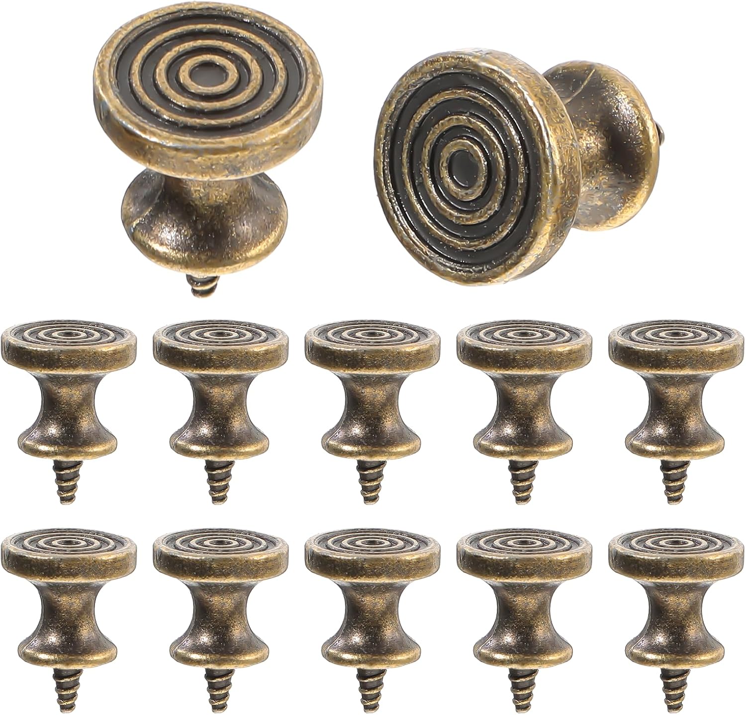 Set Mit 10 Kleinen Runden Metall-schubladengriffen Für Schmuckkästchen, Schränke, Kleiderschränke, Kommoden Und Möbel – 1,6 X 2 Cm