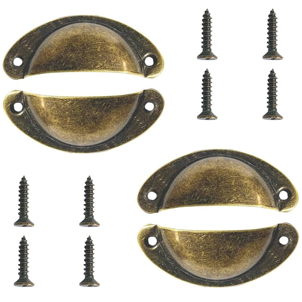 Muschelgriff (bronzefarben), 4er-set, Retro-stil, Für Schublade, Schrank Oder Kleiderschrank.