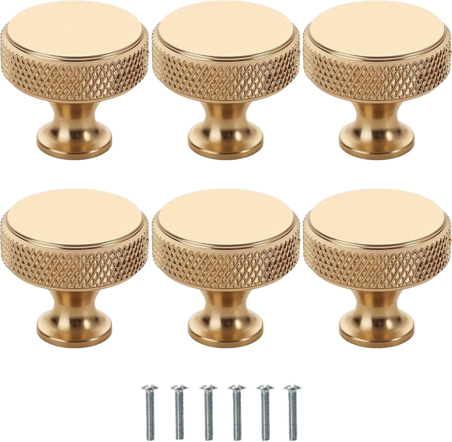 (6 Runde Goldene Schrankgriffe), Goldene Möbelgriffe, Küchenschrankgriffe, Schubladengriffe, Griffe Mit Einem Loch