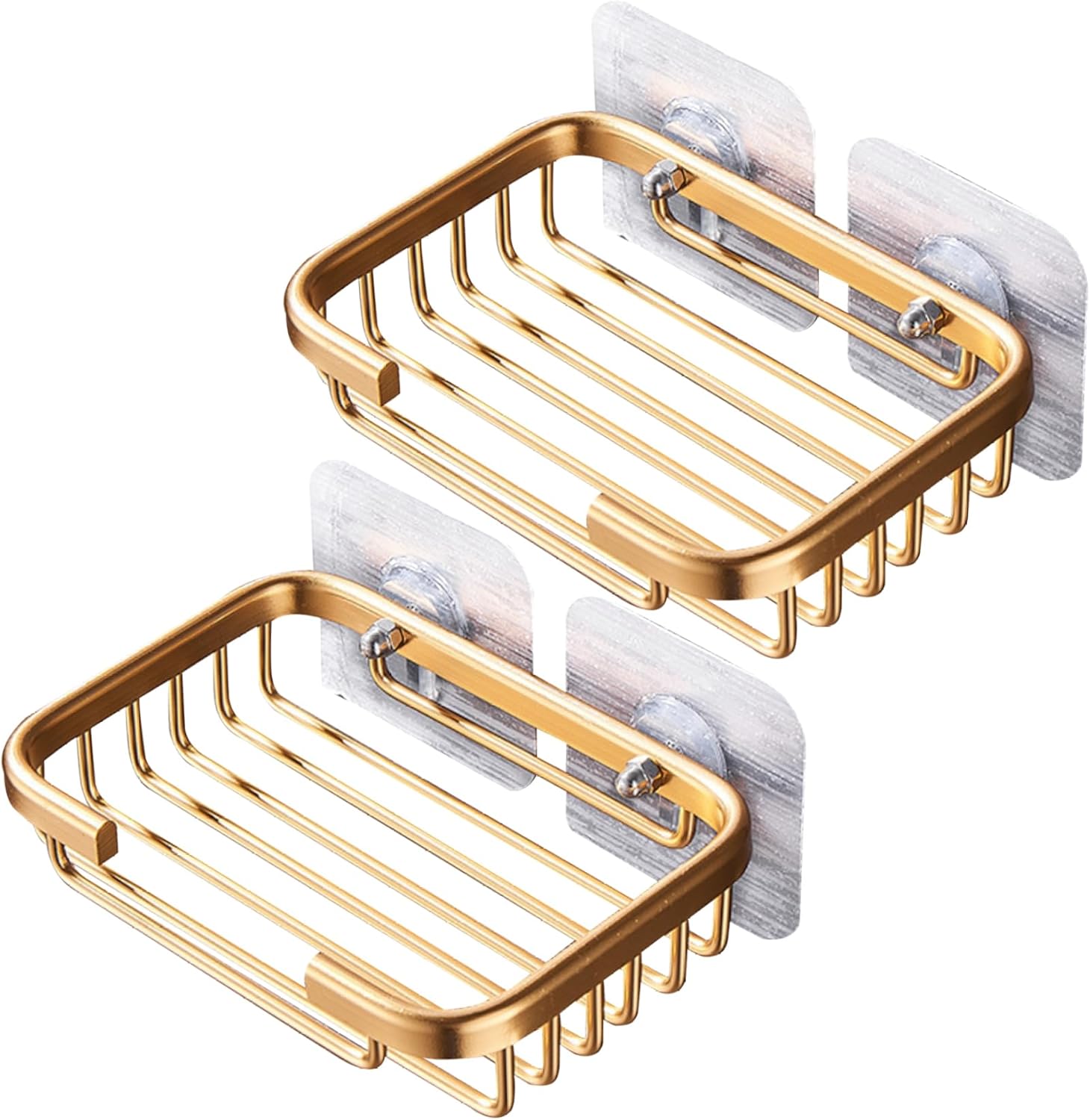 Set Aus 2 Nahtlosen, Wandmontierten Seifenschalen Aus Aluminium Für Das Badezimmer, Wasserlose Und Ablaufende Seifenschale Mit Abtropffläche.