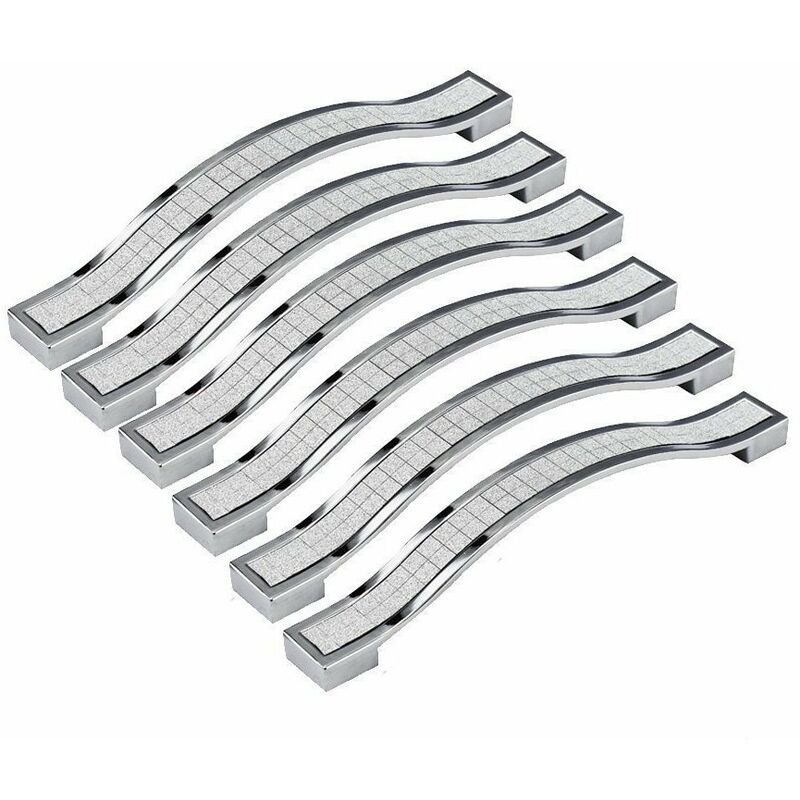 Dekorative Glas-türknöpfe (128 Mm) Für Möbel, Schubladen, Schränke, Mülleimer, Kommoden, Silberfarben.