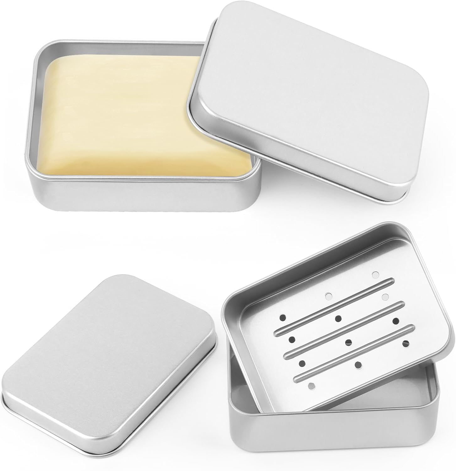 (2-teilig) Seifenschale Aus Aluminium, Seifenschale Mit Abtropffläche, Herausnehmbare Seifenschale, Wasserdichte Seifenschale Für Zuhause Oder Reisen