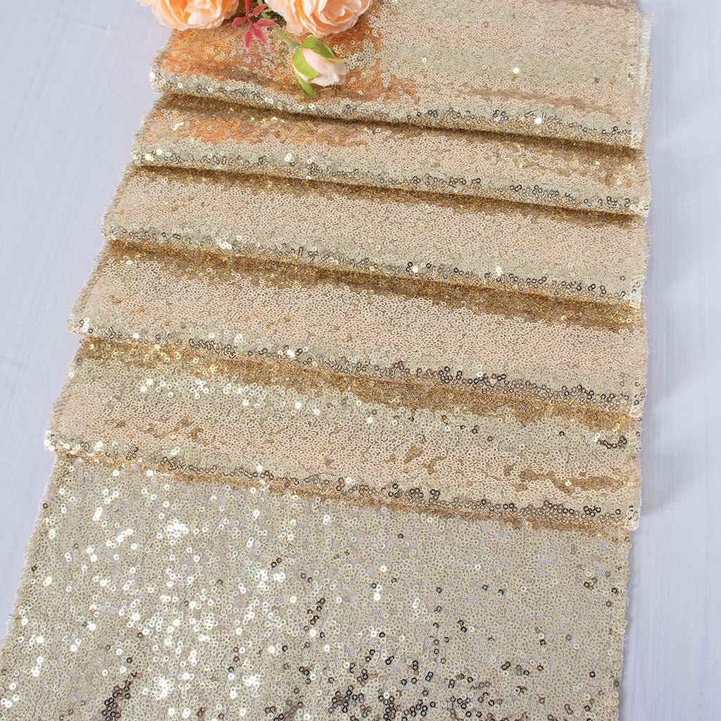 Tischläufer Mit Pailletten In Roségold (hellgold, 1) Für Hochzeits- Oder Eventdekoration, 12 X 72 Zoll