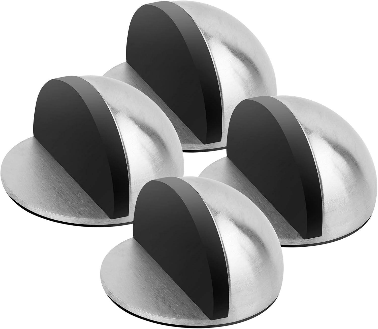 (silber) Set Mit 4 Türstoppern Und Stoßdämpfern Mit Gummisohle Und Klebeblock Zum Schutz Von Türen, Wänden Und Möbeln