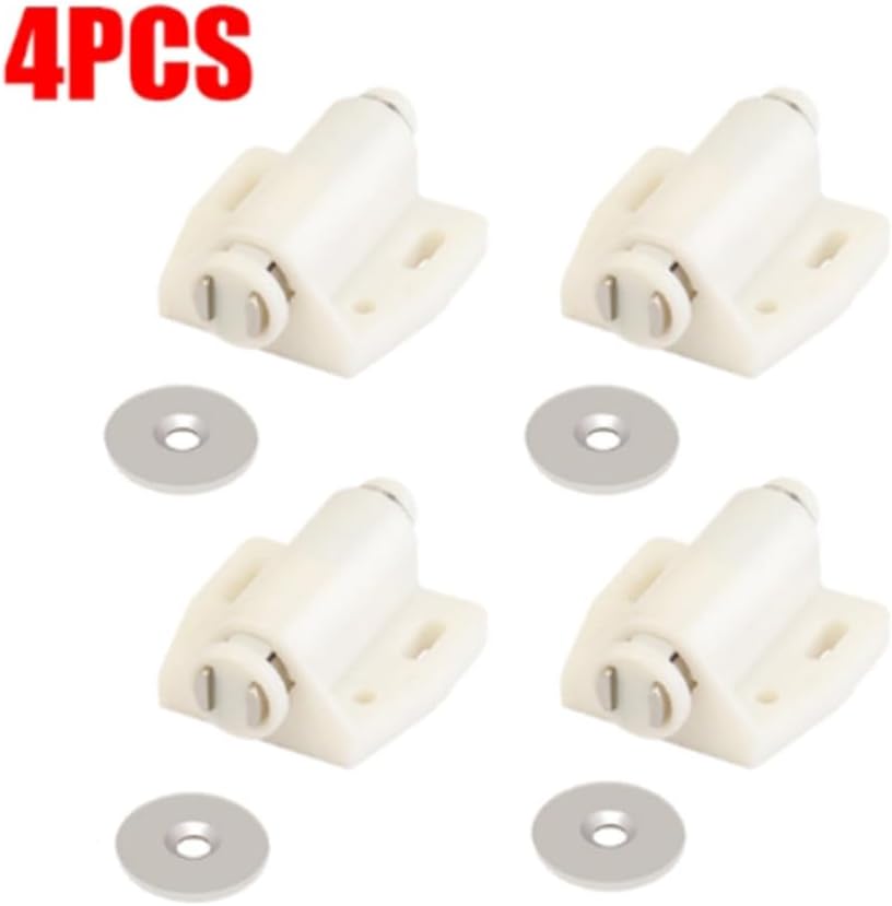 4er-pack Einfache Schrankmagnete, Unsichtbarer Türschließer Für Möbel, Türstopper Für Schränke, Türstopper Für Kleiderschränke, Strapazierfähiges Weiß