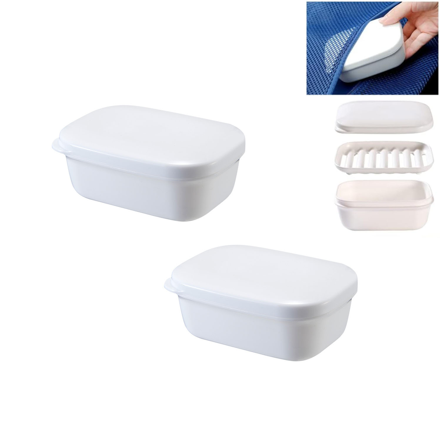 2-teilige Seifenschale Mit Deckel Und Abtropfschale, Tragbare Reise-seifenaufbewahrungsbox, Für Zuhause, Badezimmer Und Unterwegs
