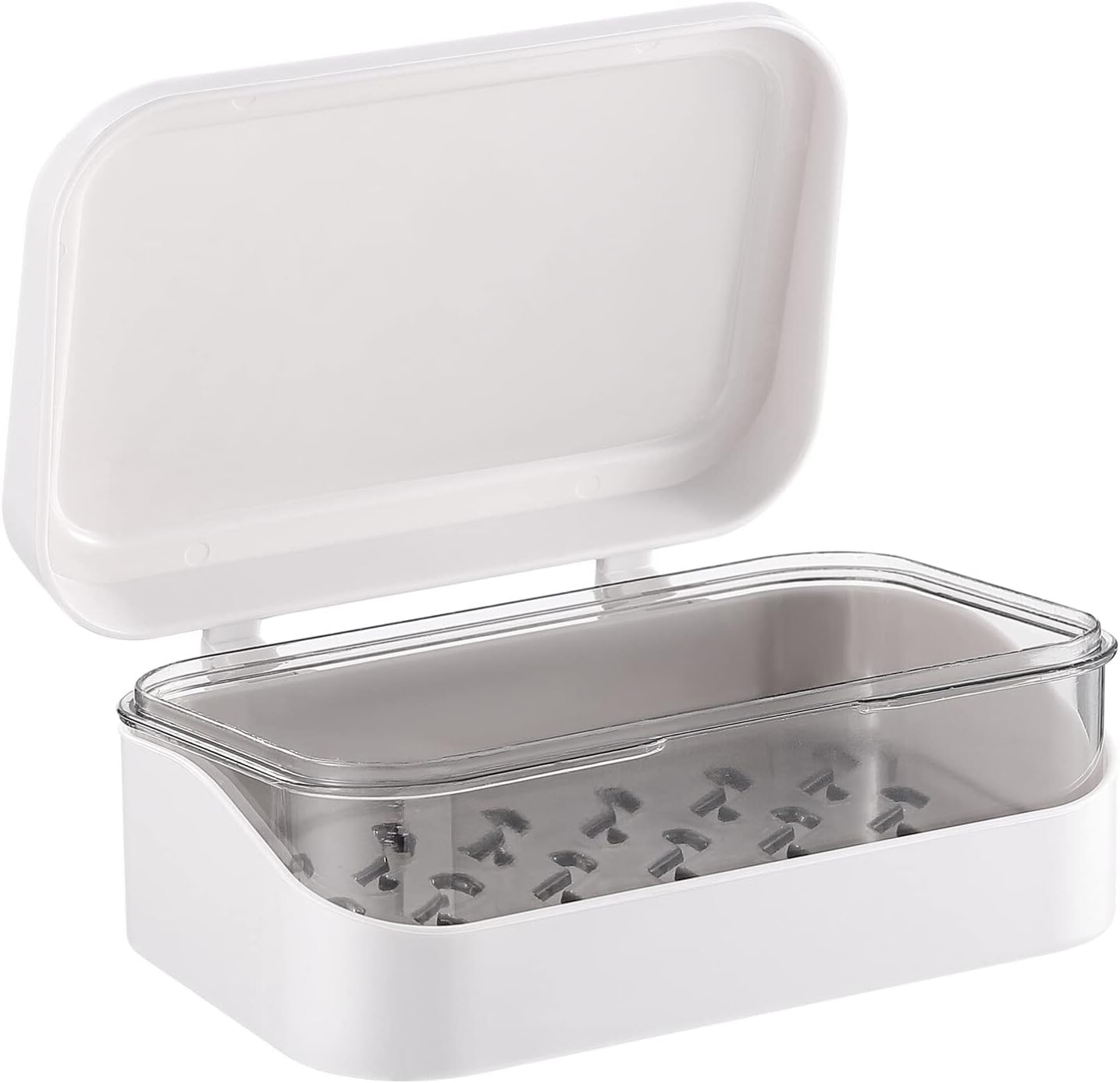 Seifenschale Mit Klappdeckel, Reiseseifenbox Mit Herausnehmbarem Abtropfgitter, Geeignet Für Bad Und Reisen, Cremeweiß