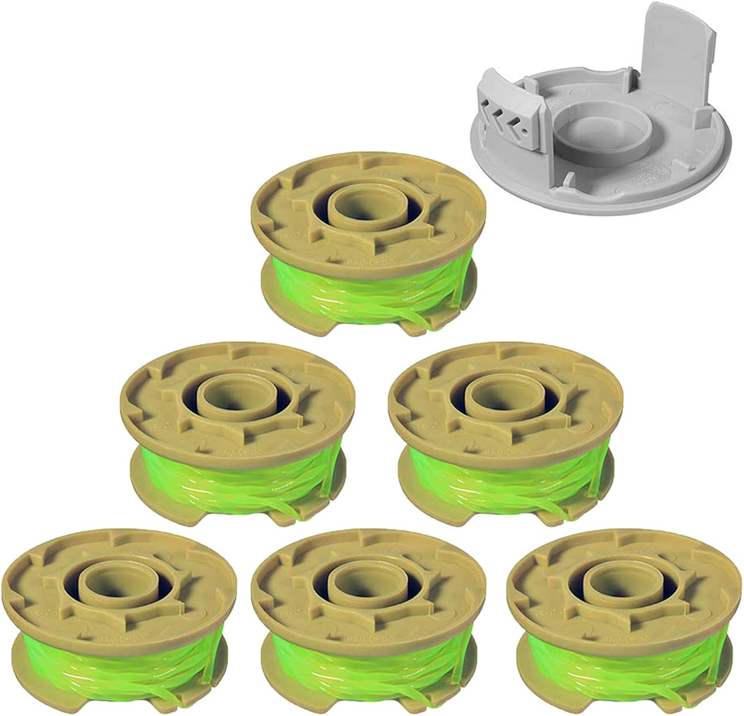 Ac80rl3 Ersatzspule Für Ryobi One Plus Freischneider + Ac80rl3 3,4 M 0,2 Cm Ersatzspulen Für Ryobi 18 V, 24 V Und 40 V Akku-freischneider (6 Spulen, 2 Kappen)