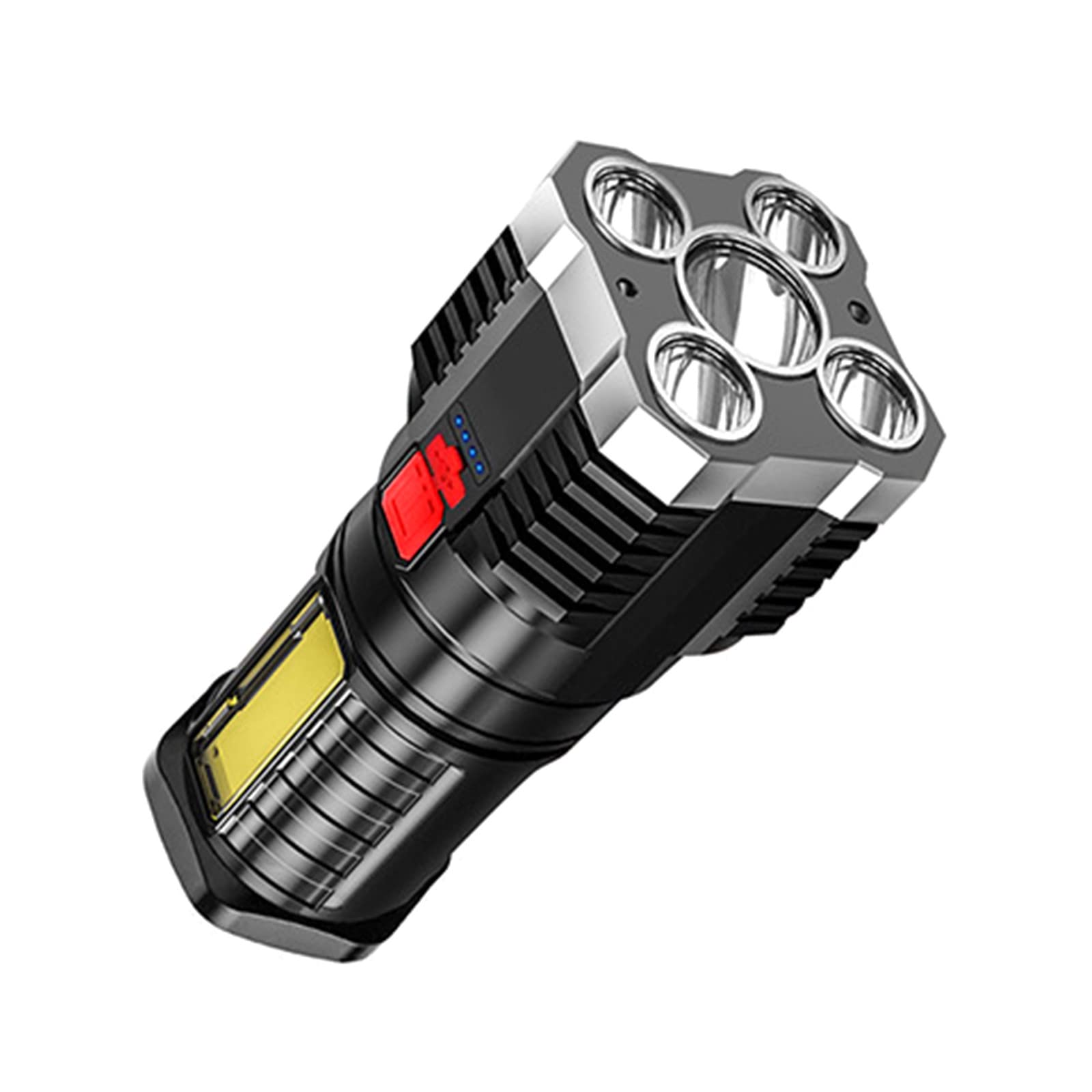 Extrem Leistungsstarke Led-taschenlampe Mit 10.000 Lumen, Extrem Hell, Wasserdicht Nach Ip67, 5 Zoomstufen Für Camping, Wandern Und Notfälle [energieklasse A+++] (silber) [energieklasse A+++]
