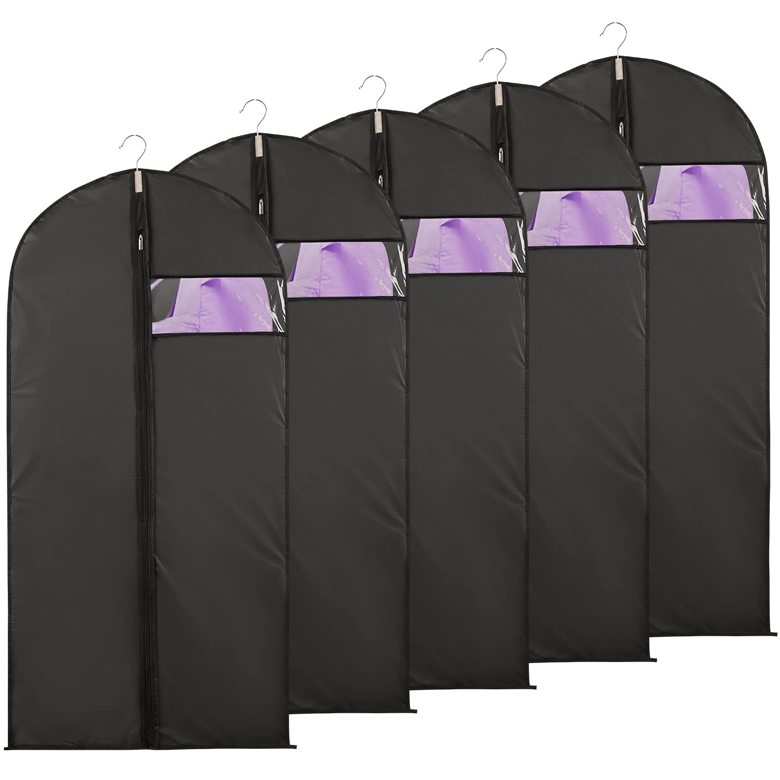 Set Aus 5 Kleidersäcken Mit Schuhbeuteln, Staubdicht, Wasserdicht, Mottenfest Und Feuchtigkeitsbeständig, Schutzhüllen Mit Sichtfenster, Kleidersäcke Für Herrenanzüge, Hemden Und Mäntel
