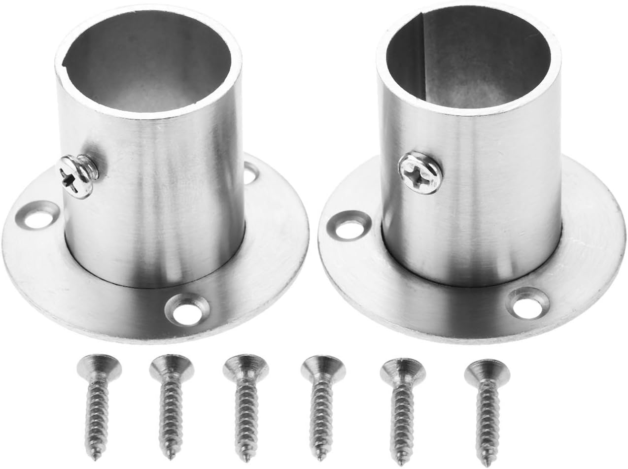 Set Aus 2 Kleiderstangenhalterungen Aus Edelstahl Mit Flansch
