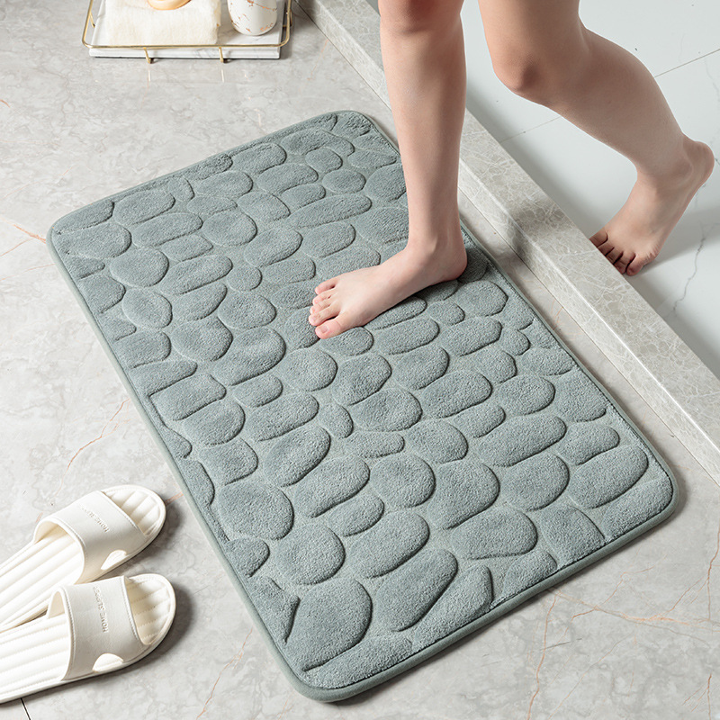 Rechteckige Polyester-badematte Mit Kieselstruktur, Schnelltrocknend, Rutschfest, Geeignet Für Zuhause, Badezimmer, Küche, Schlafzimmer (grau, Maße: 40 X 60 Cm)
