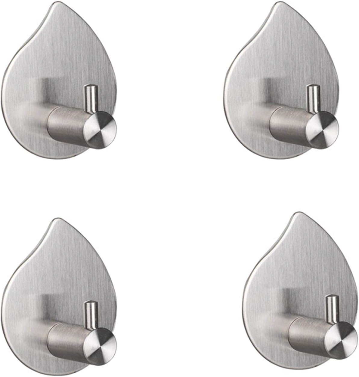 Wandmontierte Handtuchhaken Aus Gebürstetem Edelstahl 304 [4 Stück] – Silber – Design-handtuchhalter Für Bad Oder Küche – Bohrfreie Montage – Hochwertiger 3m-kleber