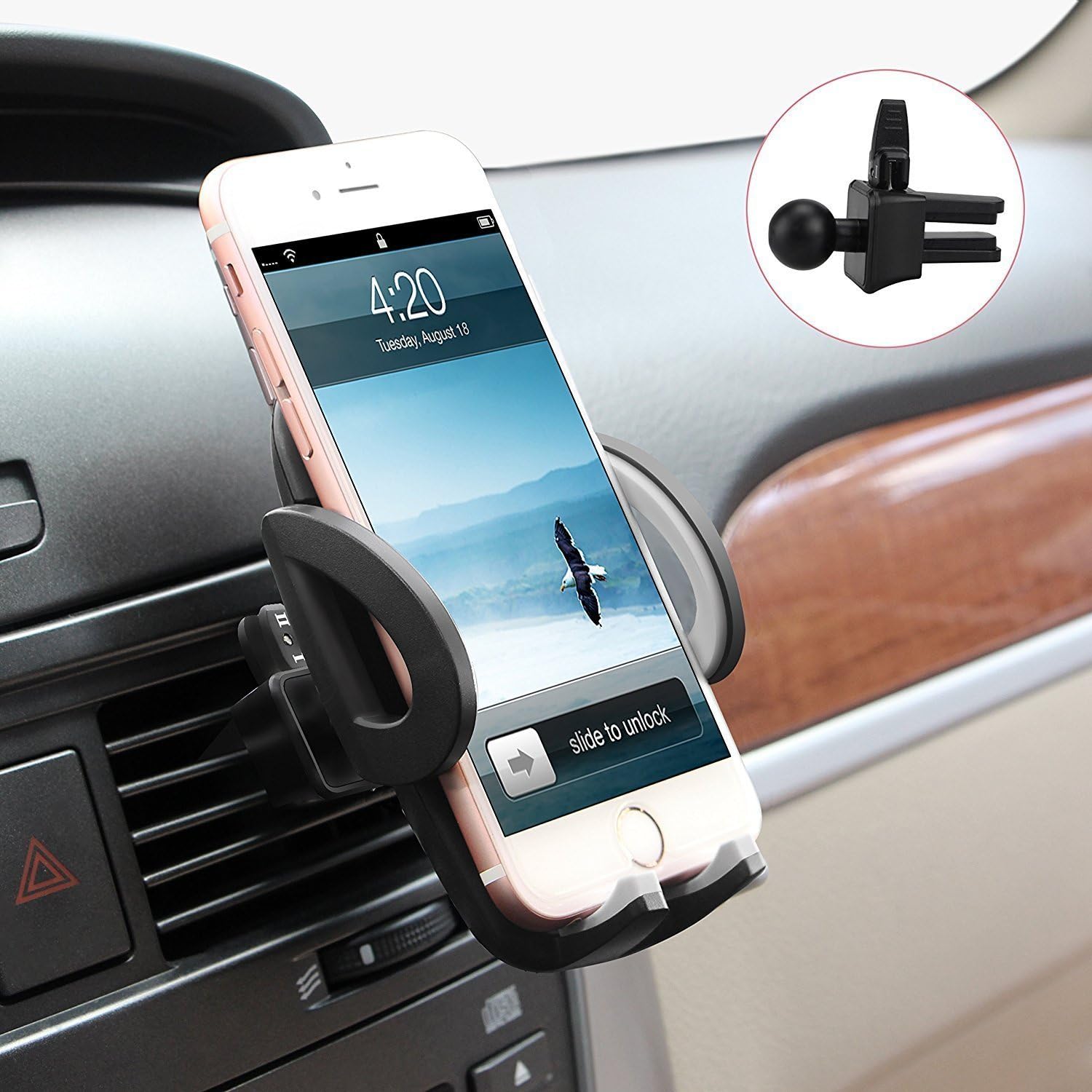 Autohalterung Für Mobiltelefone, 360° Drehbar, Universelle Lüftungsschlitzhalterung, Kompatibel Mit Iphone Se 2020/11/xs/8/7 Plus/6, Samsung, Huawei Und Gps