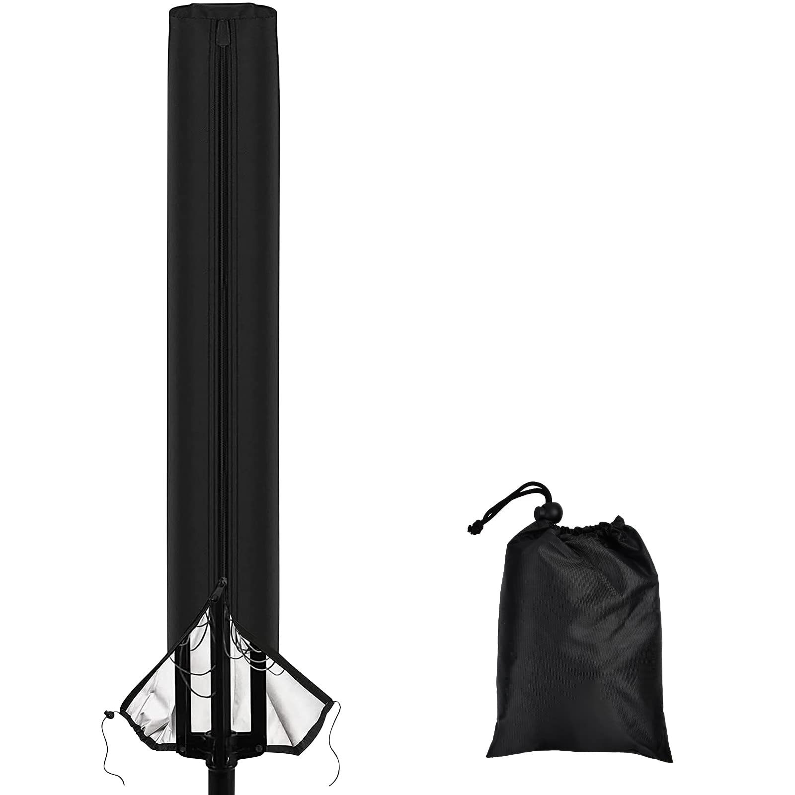 Wasserdichte Schutzhülle Für Drehbare Wäscheleine Im Freien, Mit Reißverschluss, Aus 120d Oxford-gewebe, Schwarz (168 X 30 X 30 Cm), Cmodihi