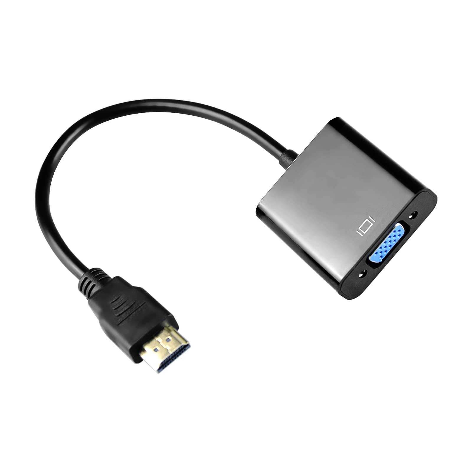 Hdmi-zu-vga-1080p-adapter Mit Ladeanschluss (stromversorgung), Micro-usb- Und 3,5-mm-audioausgang Für Macbook, Laptop, Apple Tv, Tv-box (schwarz)