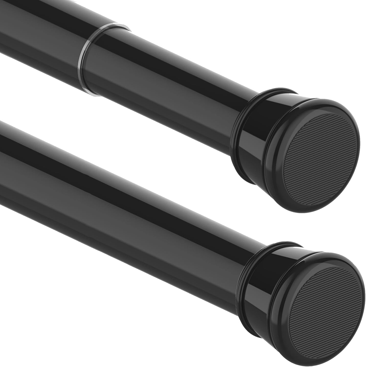 Ineasicer Ausziehbare Gardinenstange, Kein Bohren Erforderlich, Für Fenster, Kleiderschränke, Badezimmer, 50-80 Cm, Schwarz (25 Mm Durchmesser)