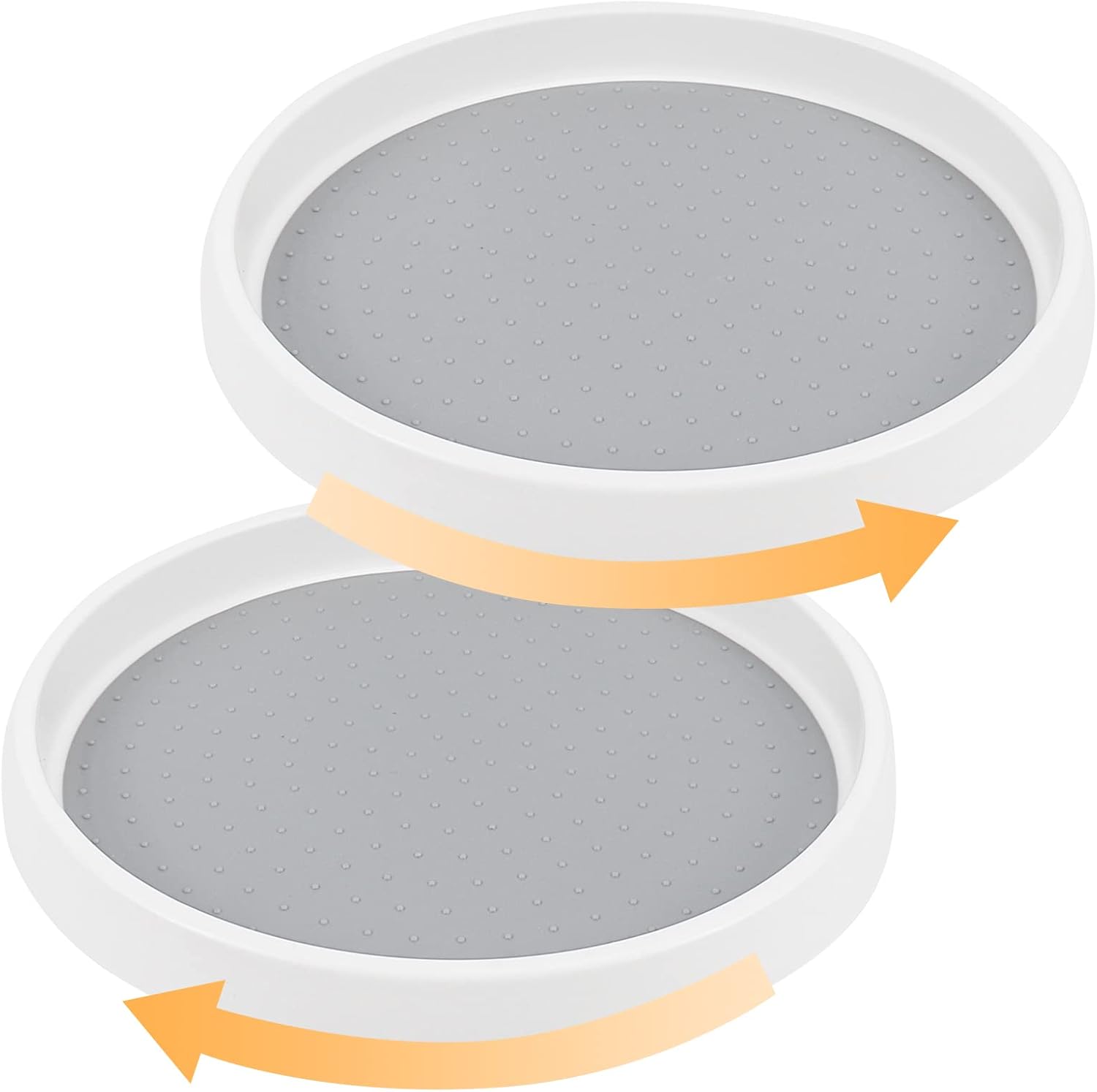 Set Mit 2 Drehbaren Gewürztabletts Von Ineasicer, Rutschfeste Aufbewahrung Für Küchengewürze, 360° Drehbares Tablett Für Den Kühlschrank, Geeignet Für Kühlschrank, Küche, Badezimmer (2 X 25 Cm)