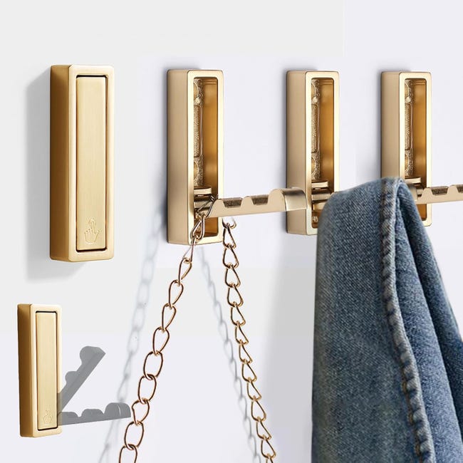 Klappbare Wandhaken, Ideal Für Badezimmer, Ankleidezimmer Und Eingangsbereiche. (gold, 4er-set)